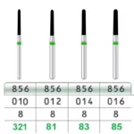 فرز توربین الماسه تیپر مخروطی - تیزکاوان Tesskavan - Diamond Turbine Round End Taper Burs1