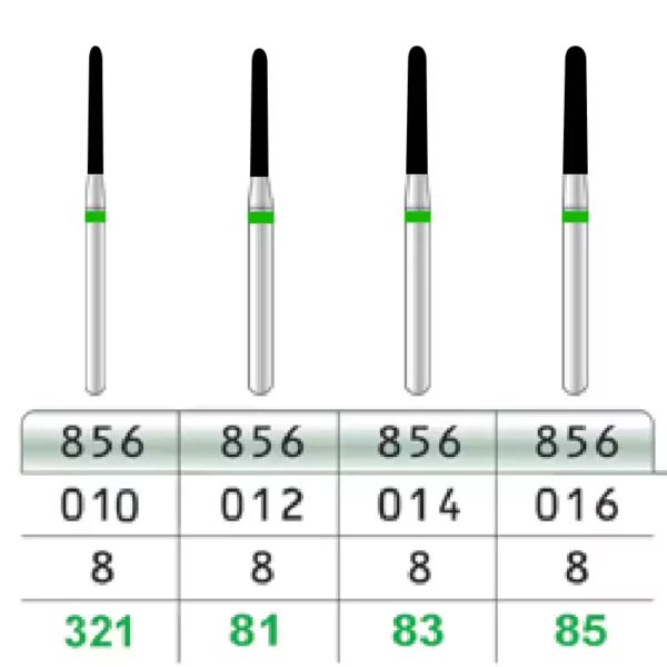 فرز توربین الماسه تیپر مخروطی - تیزکاوان Tesskavan - Diamond Turbine Round End Taper Burs1