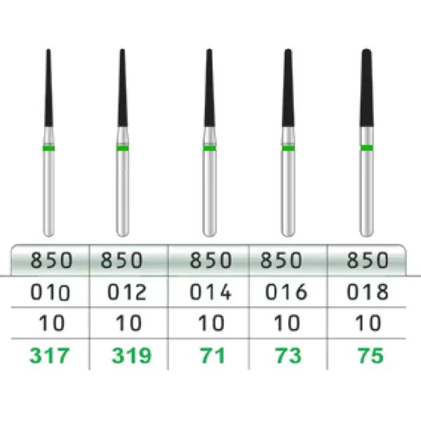 فرز توربین الماسه مخروطی 850 - تیزکاوان Tesskavan - Diamond Turbine Round End Taper Burs 2